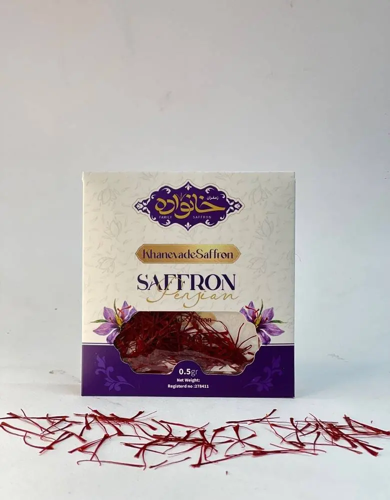 زعفران سوپر نگین درجه یک اصل قاینات نیم گرم پاکت-زعفران خانواده
