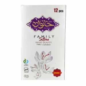 زعفران سوپر نگین درجه یک اصل قاینات پک کریستال 12 عددی-زعفران خانواده