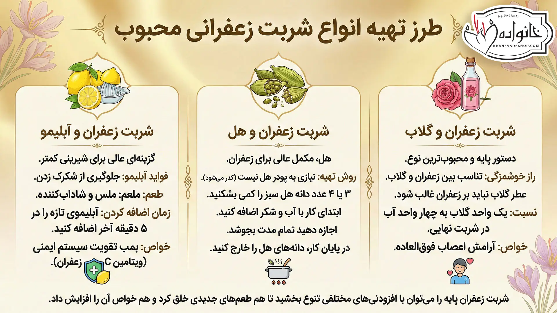 انواع شربت زعفران محبوب