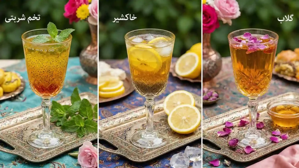 چگونه شربت گلاب زعفران با خاکشیر درست کنیم؟