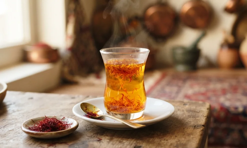 دم کردن زعفران با آب داغ-زعفران خانواده