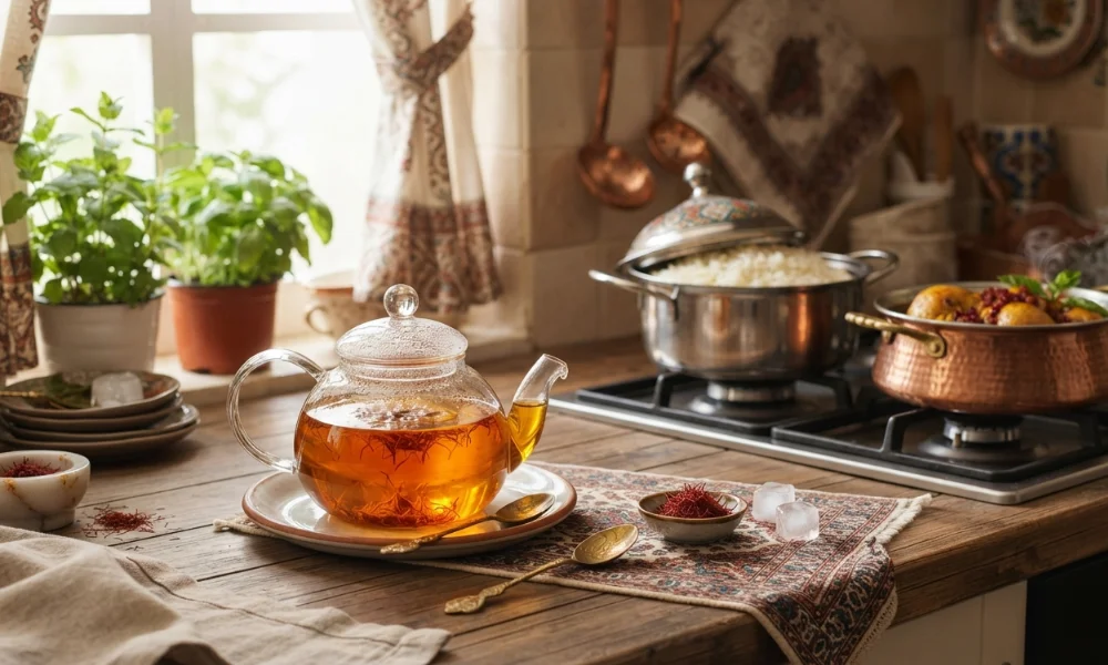 دم کردن زعفران برای برنج و مرغ-زعفران خانواده
