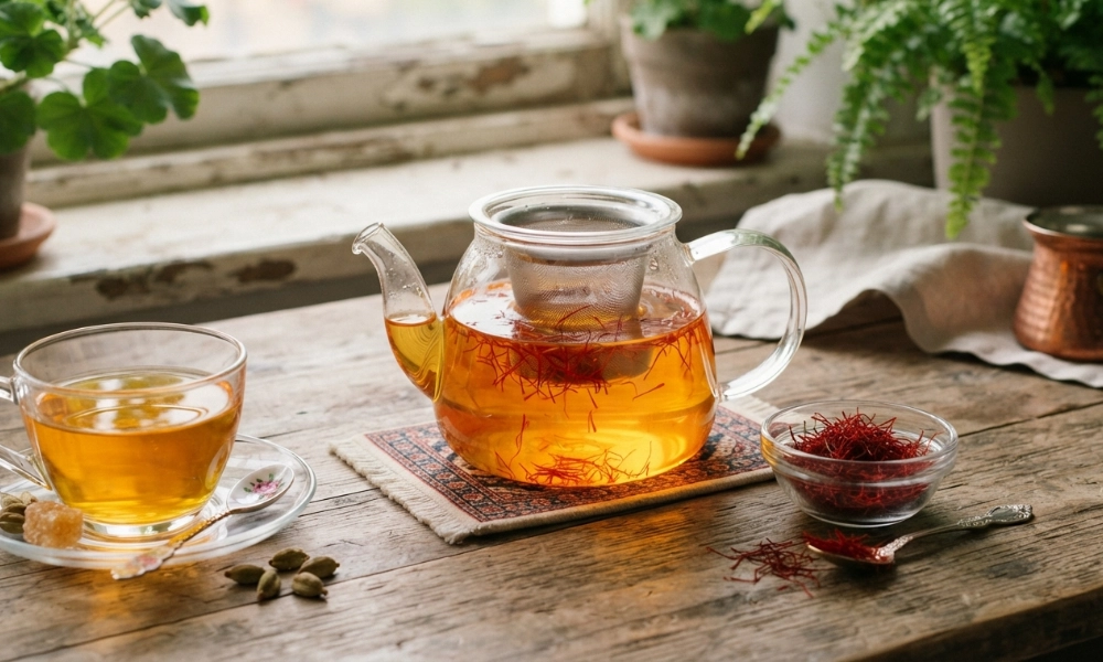 دم کردن زعفران برای دمنوش-زعفران خانواده