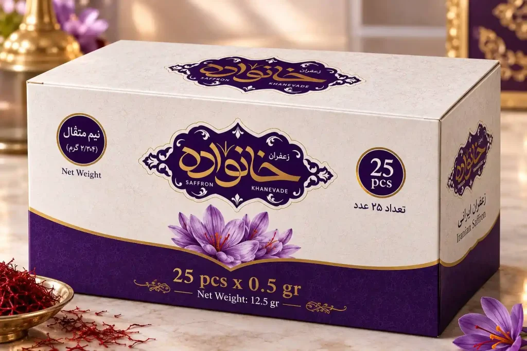 پک ۲۵ عددی نیم مثقال پاکت-زعفران نگین