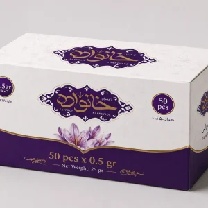 پک ۵۰ عددی نیم گرم زعفران پاکتی-زعفران خانواده